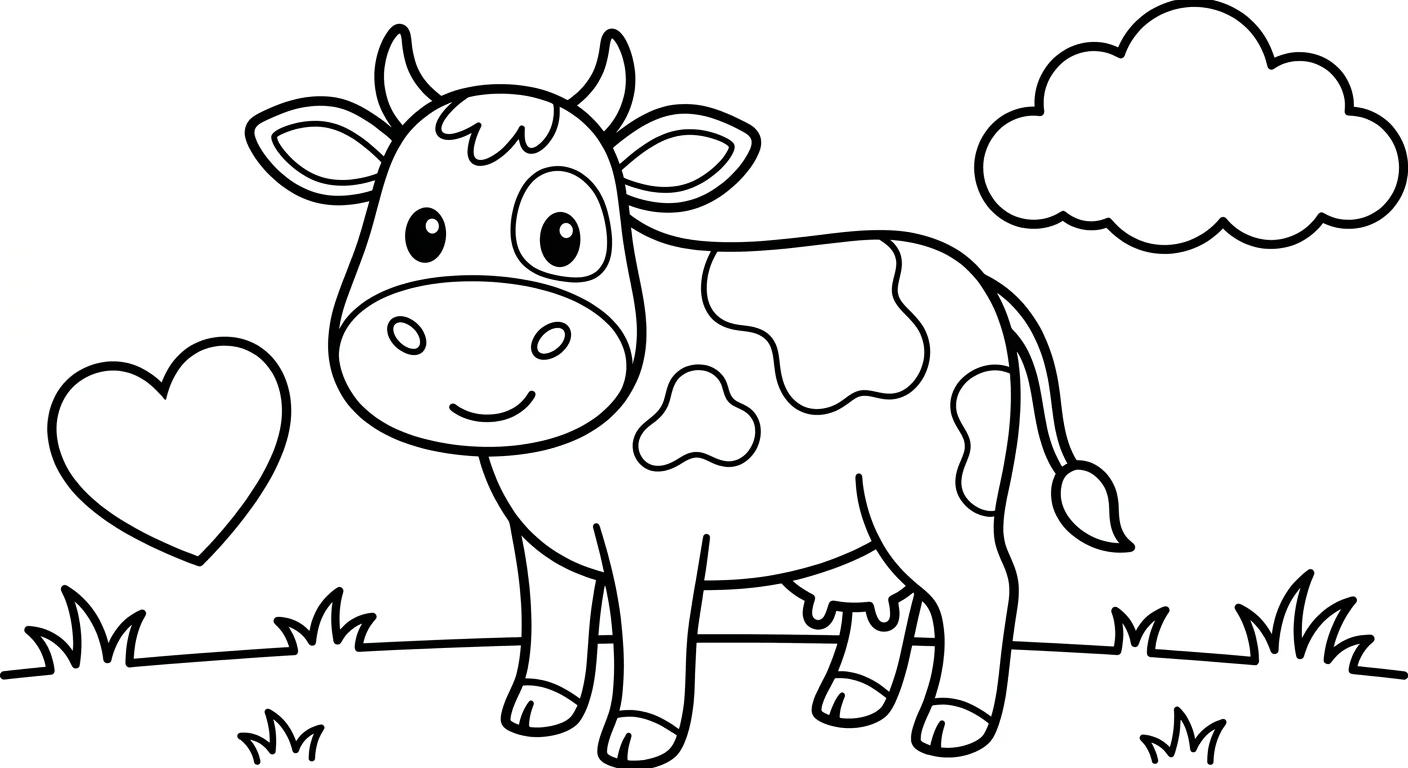 Desenho da Vaca Lola para Colorir para Crianças de 2 a 5 Anos