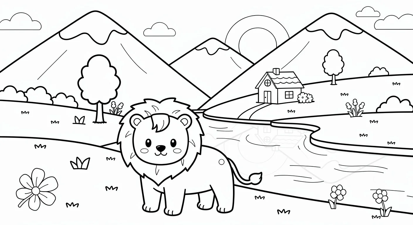 Dessin de Vallée à Colorier