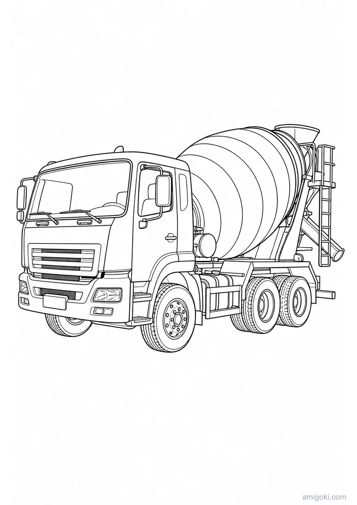 Dibujo de Camión Hormigonera para Colorear e Imprimir