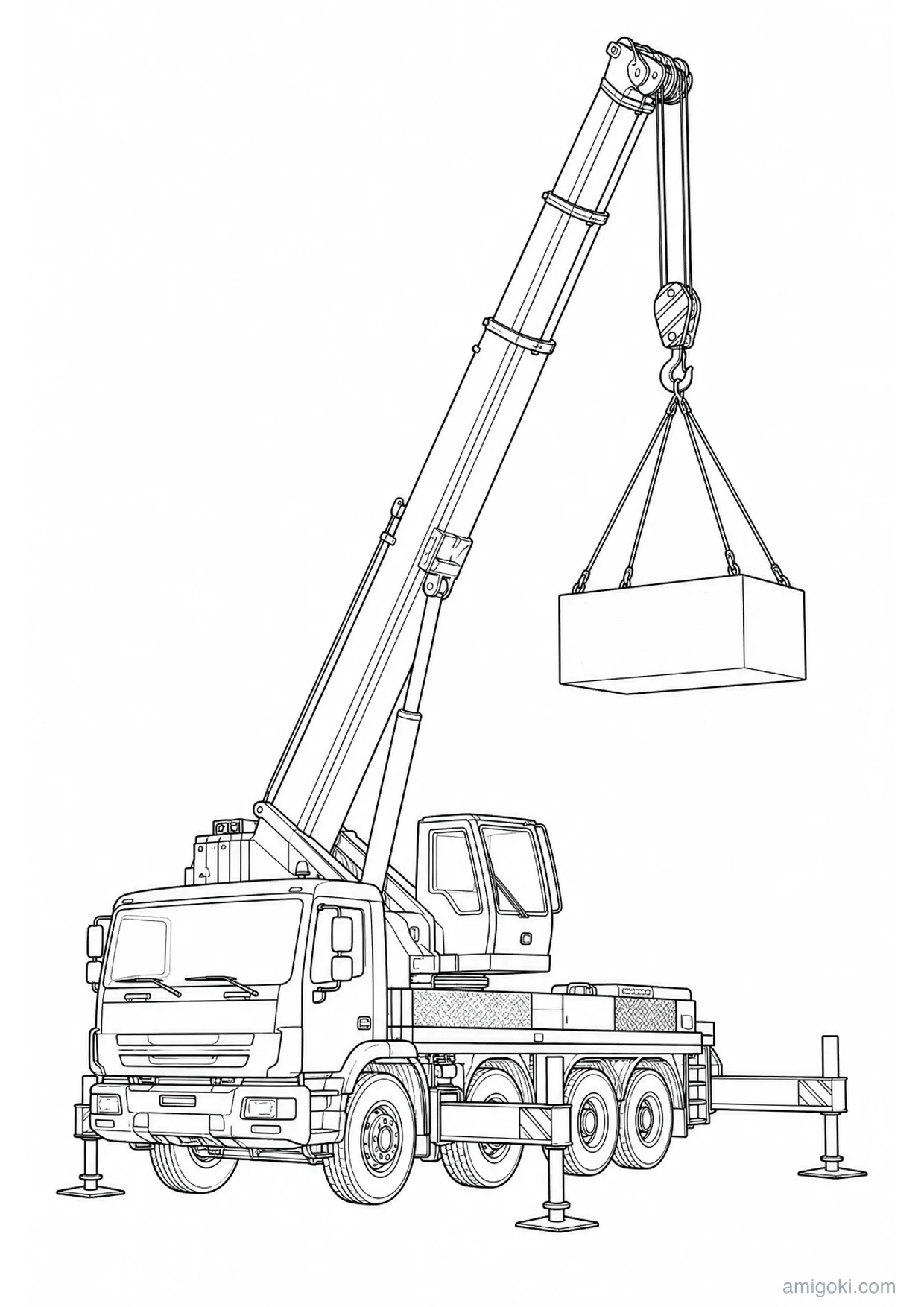 Desenho de Guindaste de Construção para Colorir e Imprimir