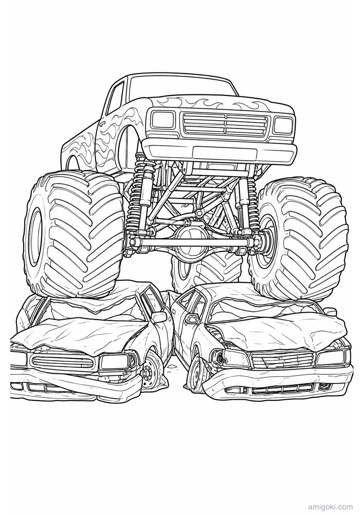 Desenho de Monster Truck para Colorir e Imprimir