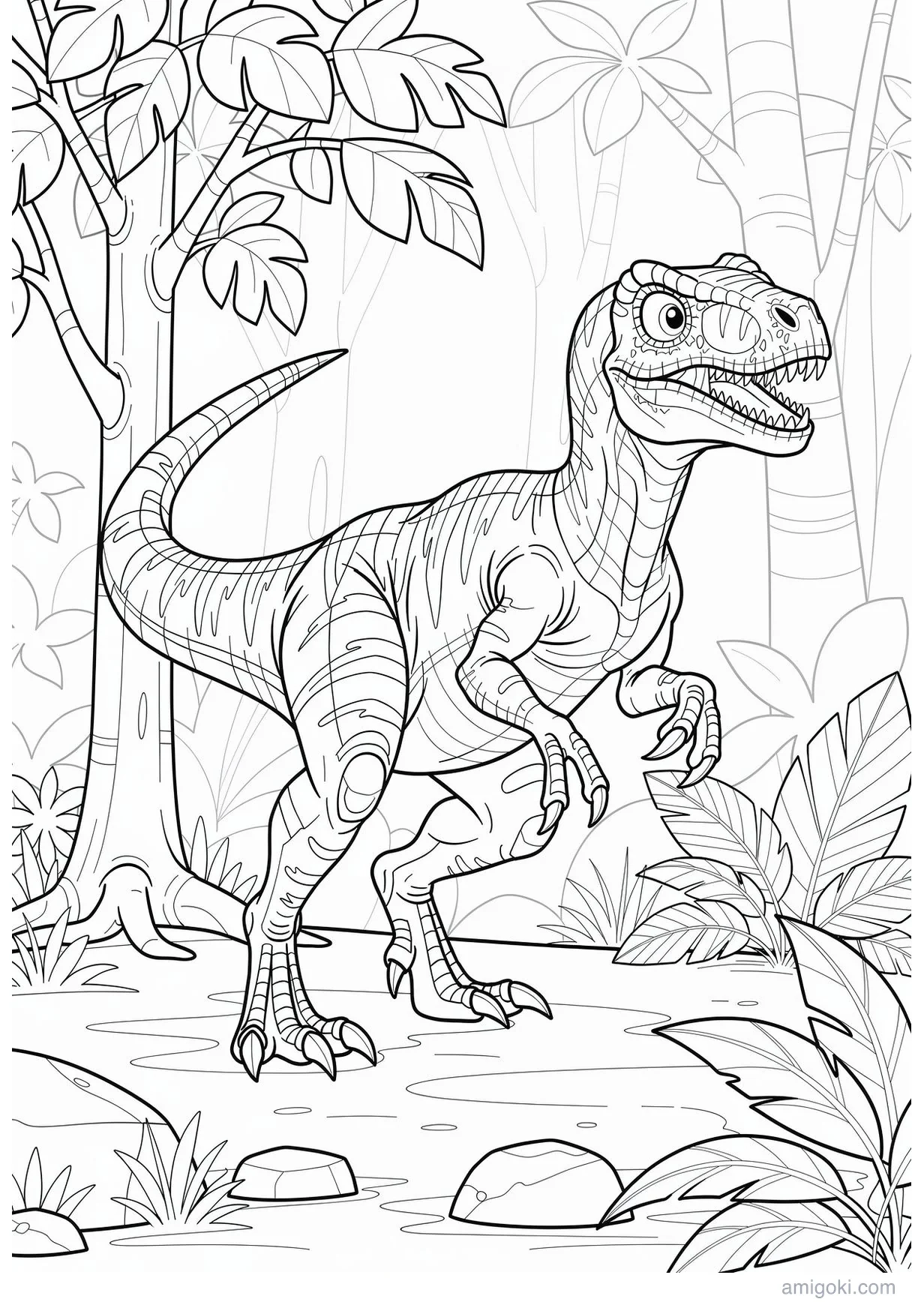 Desenho de Velocirraptor Azul para Colorir para Maiores de 6 Anos
