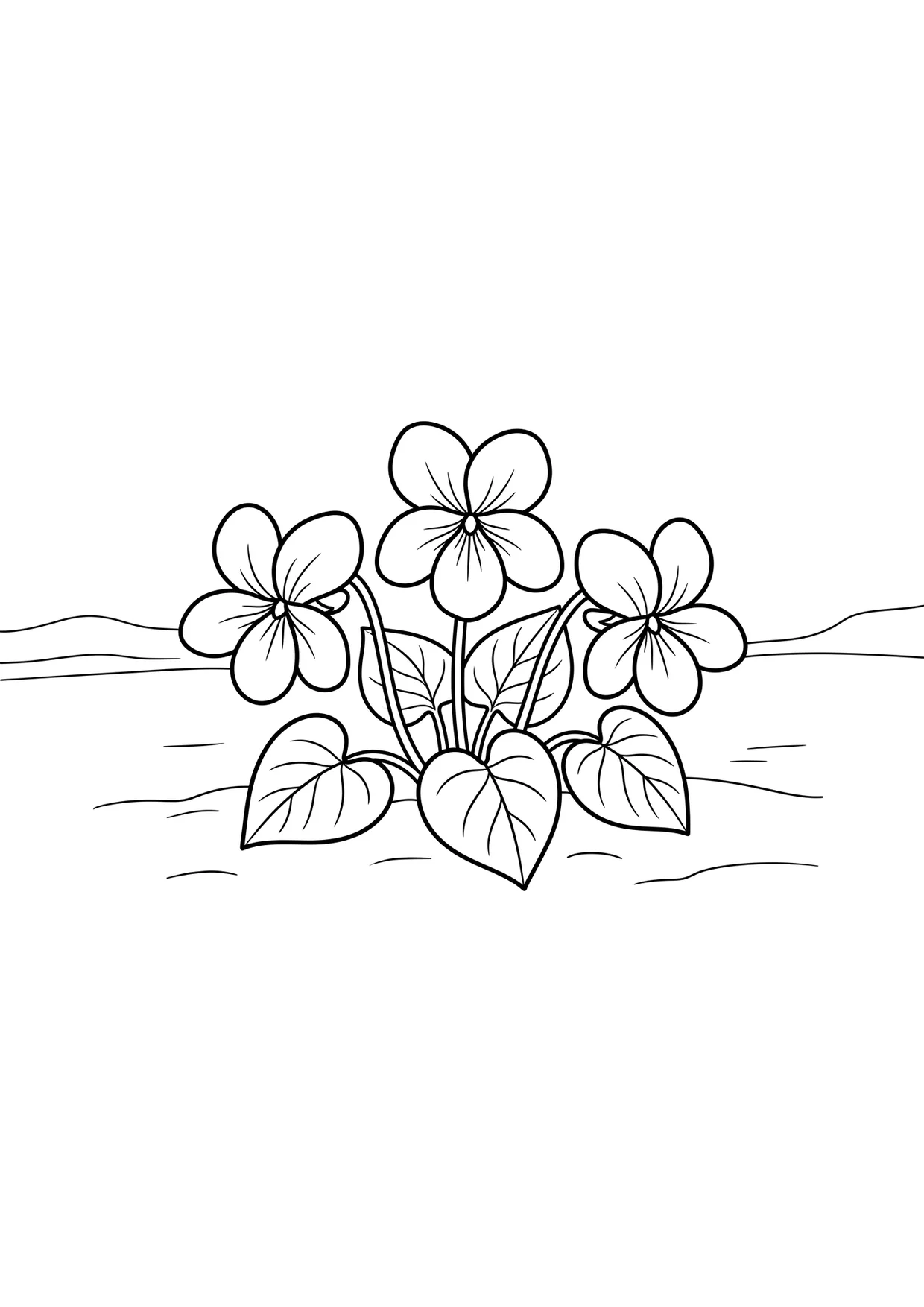 Dibujo de Violeta para Colorear para Niños de 2 a 5 Años