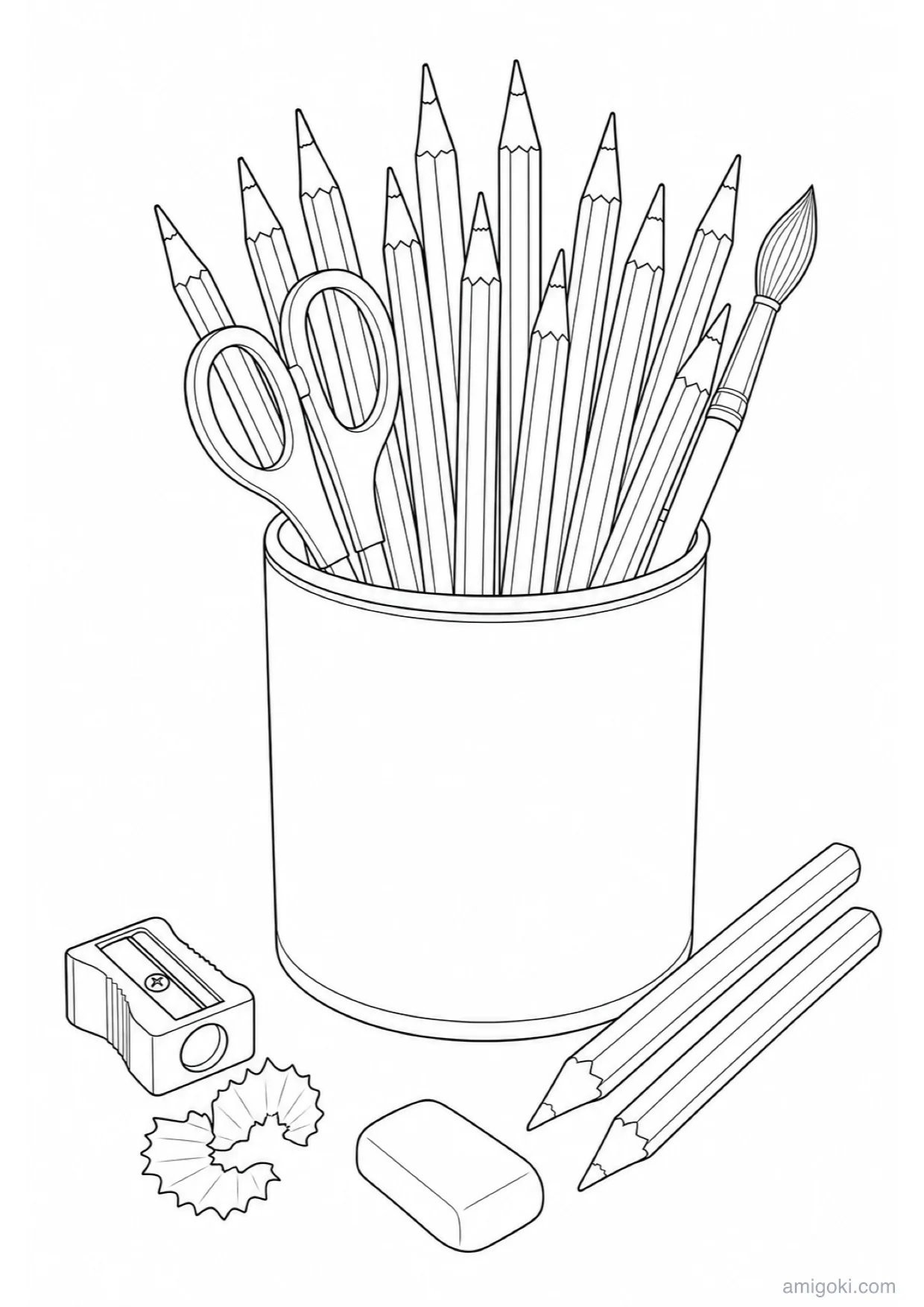 Dibujo de Lápices de Colores para Colorear e Imprimir