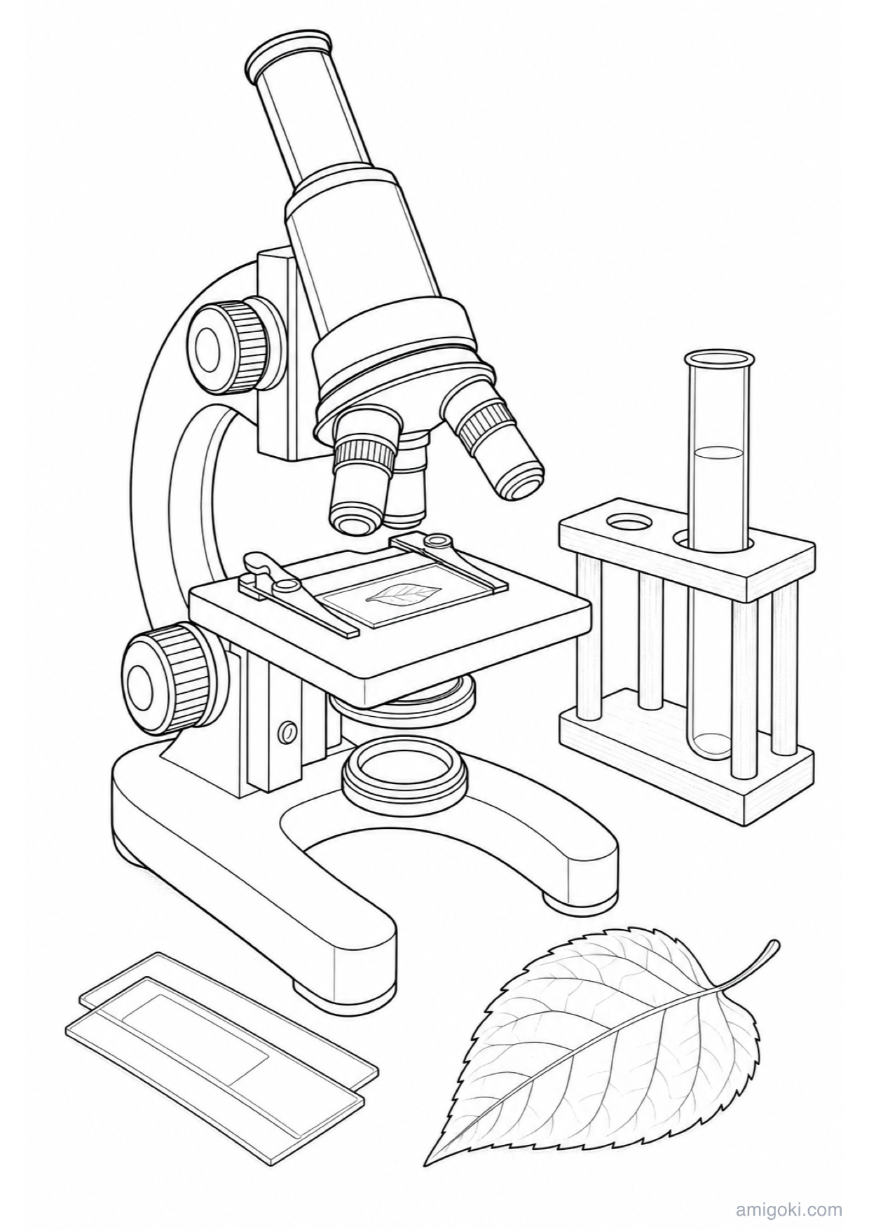 Dessin de Microscope à Colorier et Imprimer