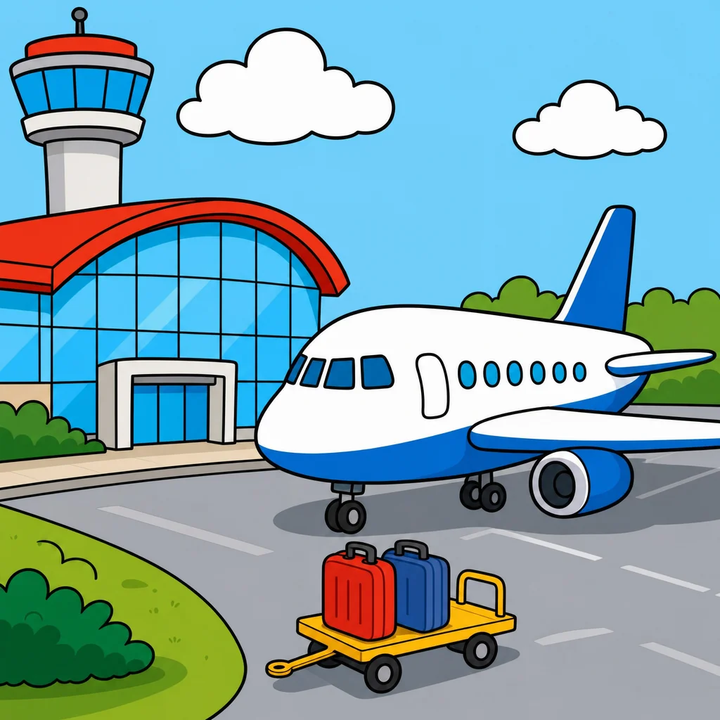 Airport Puzzle for Kids Ages 2 to 8 (4, 9 and 16 Pieces)