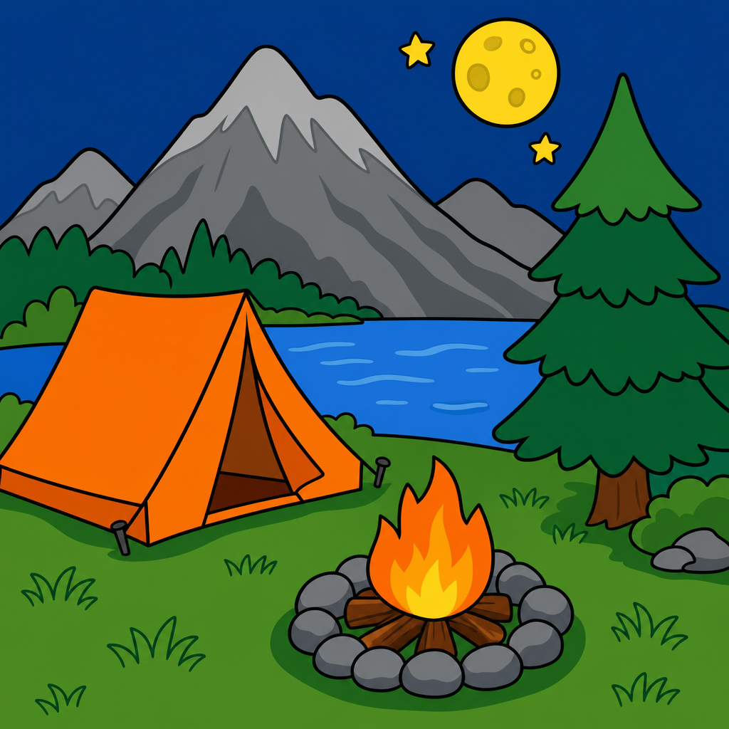 Camping Puzzle for Kids Ages 2 to 8 (4, 9 and 16 Pieces)