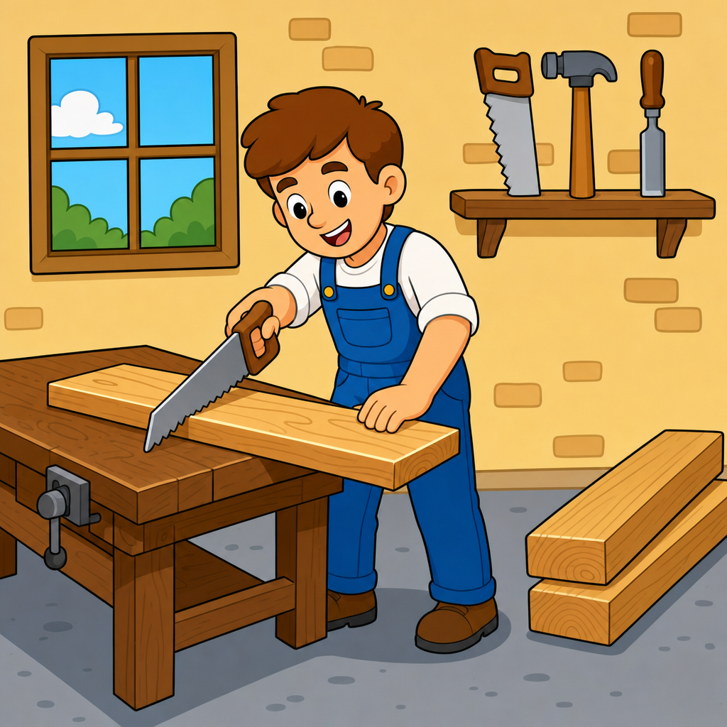 Carpenter Puzzle for Kids Ages 2 to 8 (4, 9 and 16 Pieces)