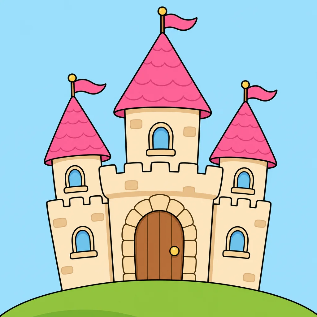 Castle Puzzle for Kids Ages 2 to 8 (4, 9 and 16 Pieces)