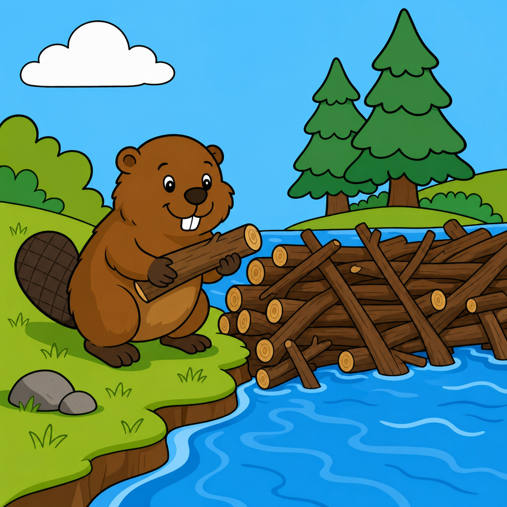 Beaver Puzzle for Kids Ages 2 to 8 (4, 9 and 16 Pieces)