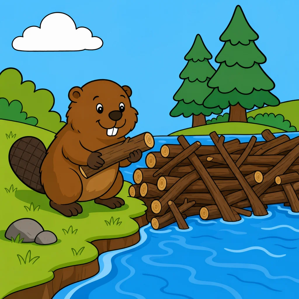 Beaver Puzzle for Kids Ages 2 to 8 (4, 9 and 16 Pieces)