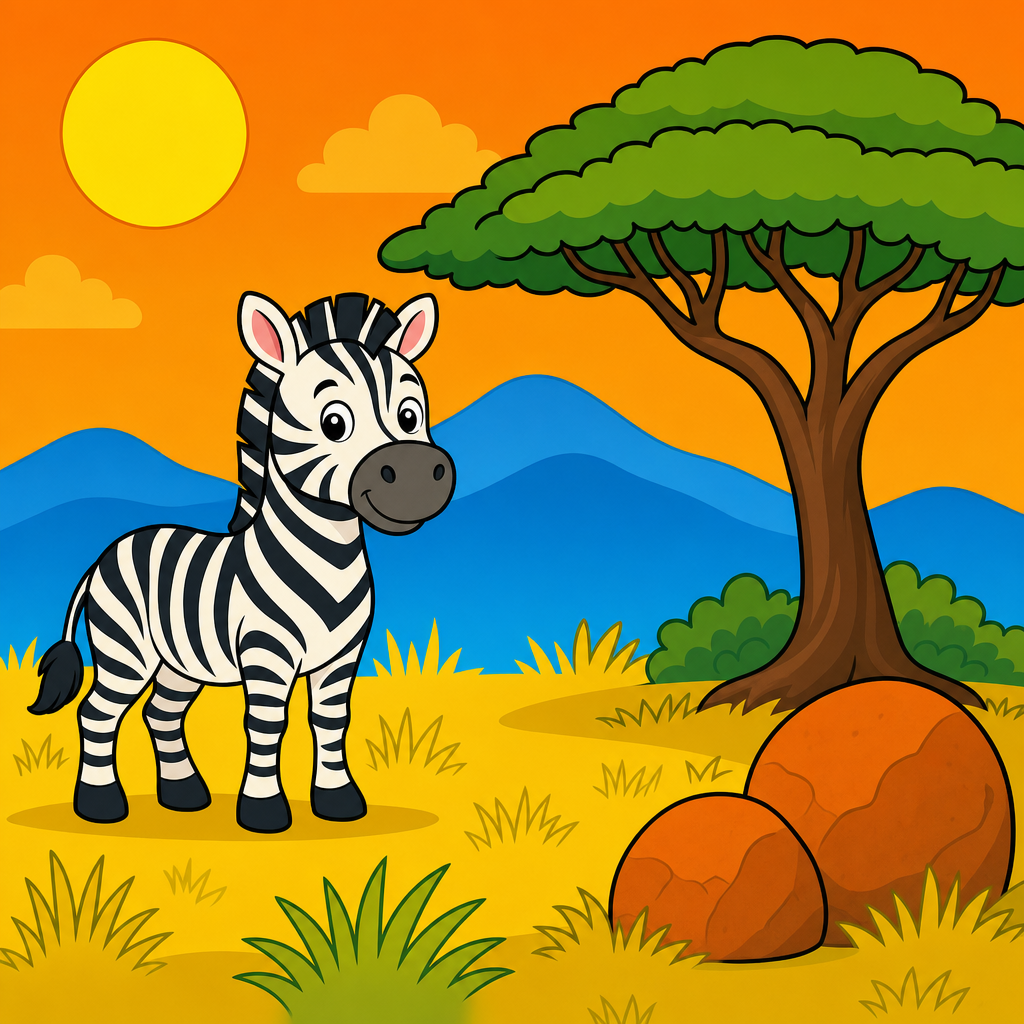 Zebra Puzzle for Kids Ages 2 to 8 (4, 9 and 16 Pieces)