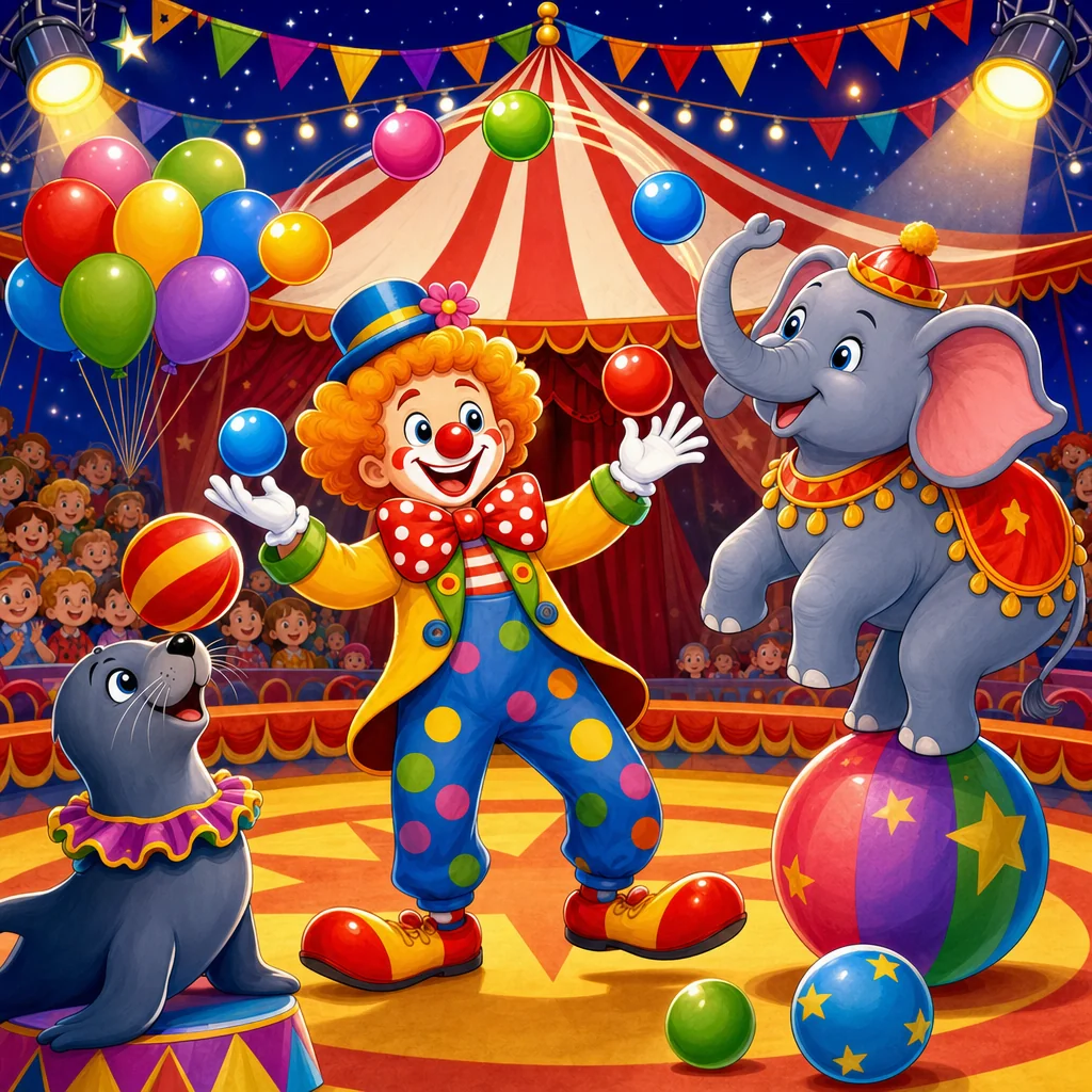 Circus Puzzle for Kids Ages 2 to 8 (4, 9 and 16 Pieces)