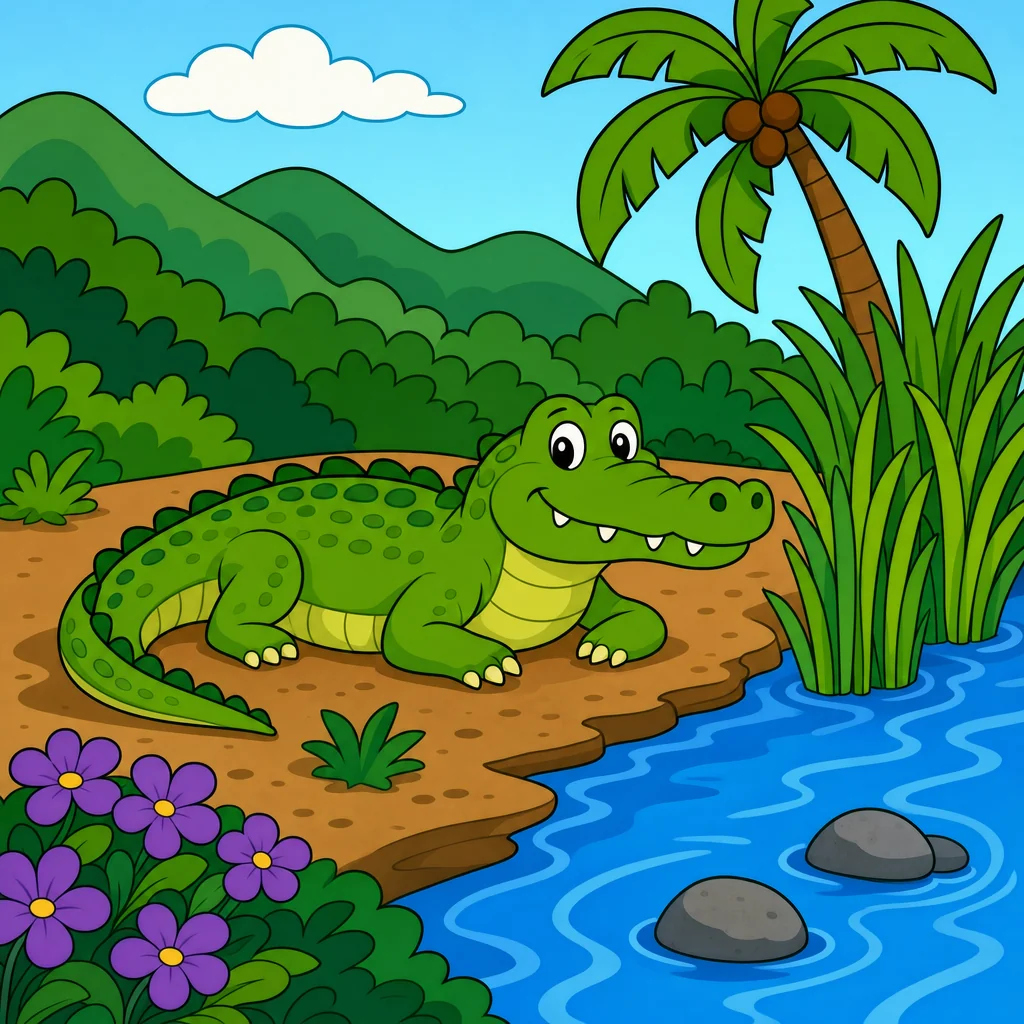 Crocodile Puzzle for Kids Ages 2 to 8 (4, 9 and 16 Pieces)
