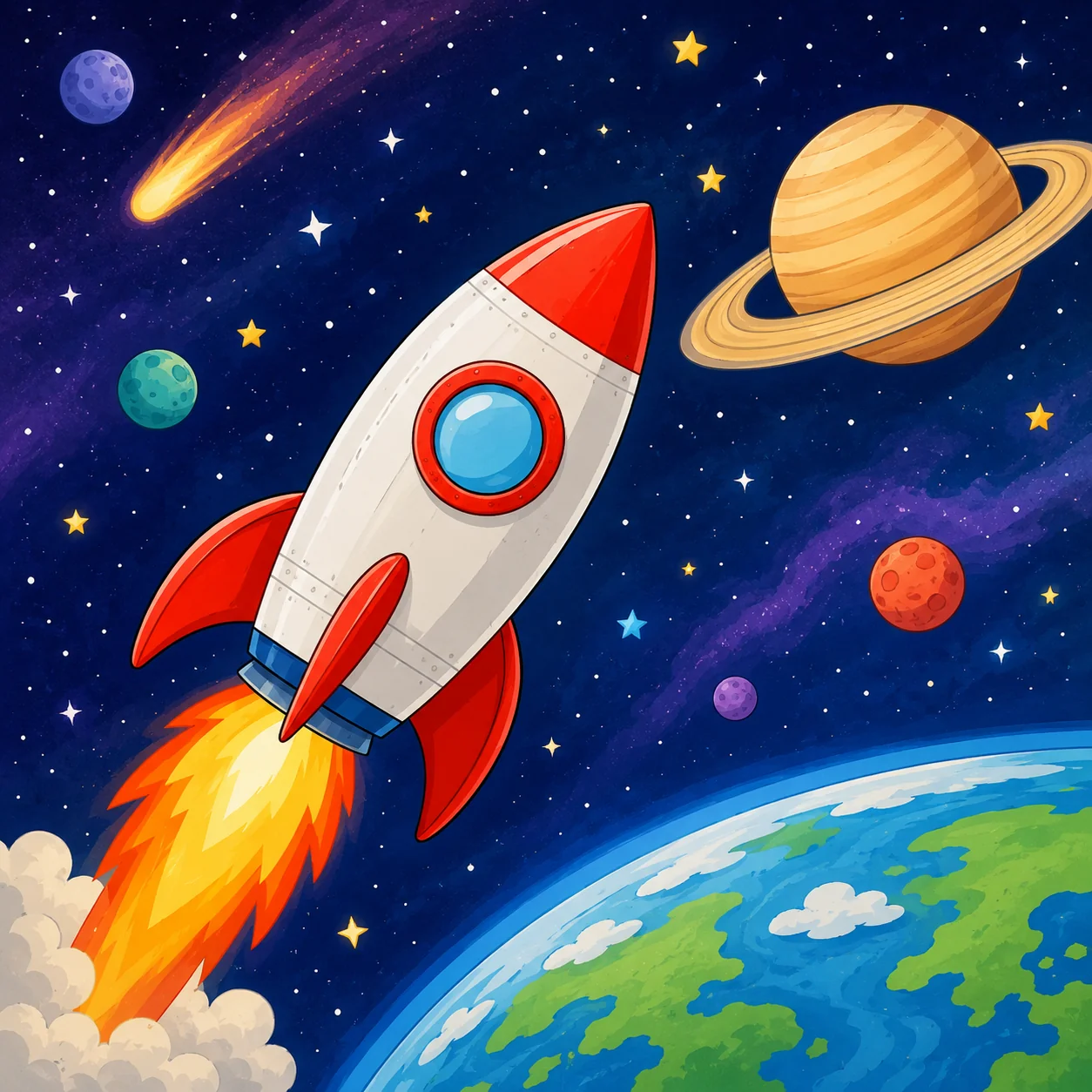 Rocket Puzzle for Kids Ages 2 to 8 (4, 9 and 16 Pieces)