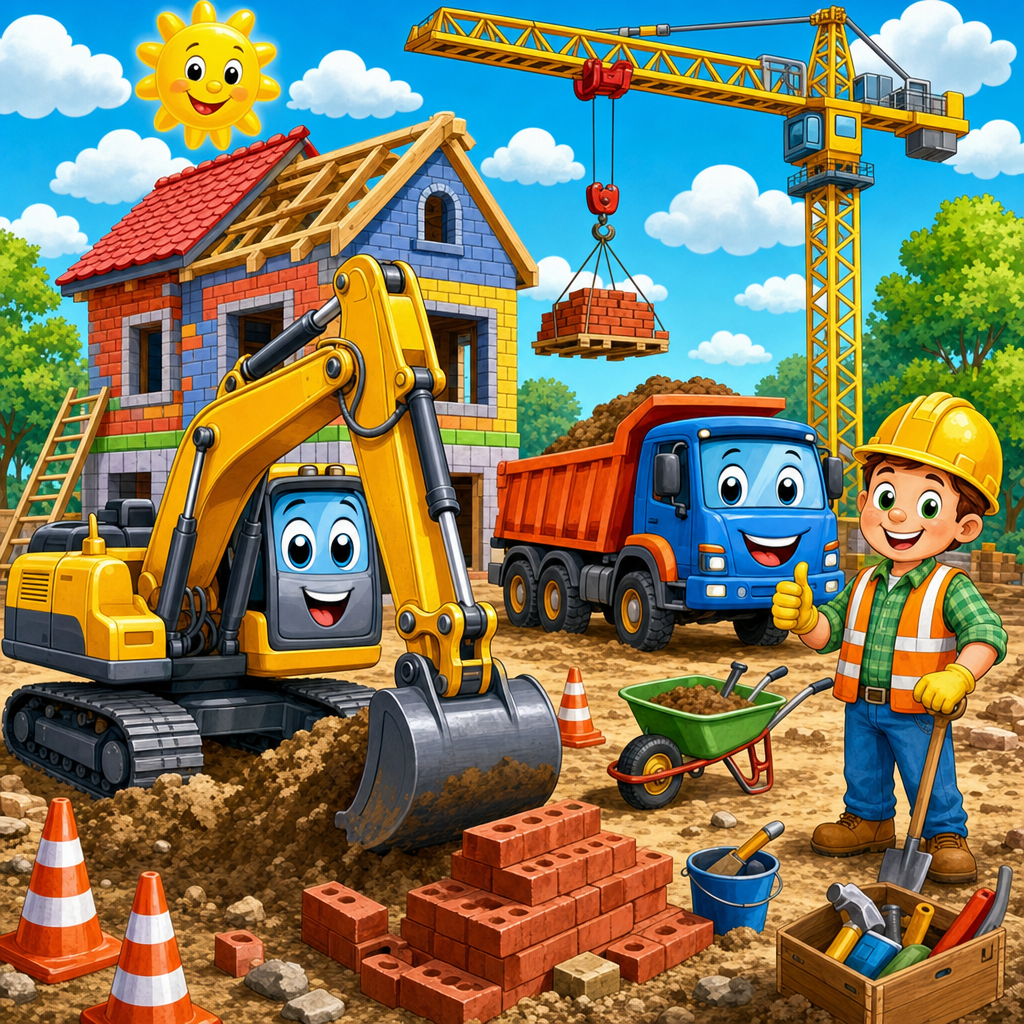 Construction Puzzle for Kids Ages 2 to 8 (4, 9 and 16 Pieces)