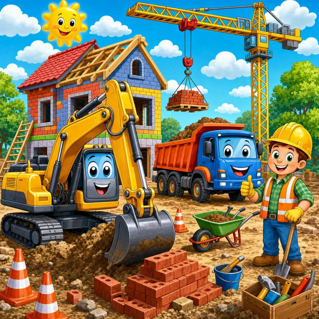Construction Puzzle for Kids Ages 2 to 8 (4, 9 and 16 Pieces)