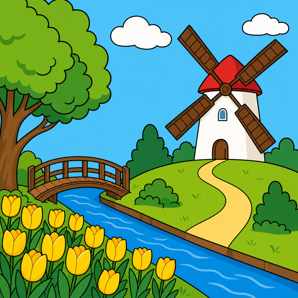Windmill Puzzle for Kids Ages 2 to 8 (4, 9 and 16 Pieces)