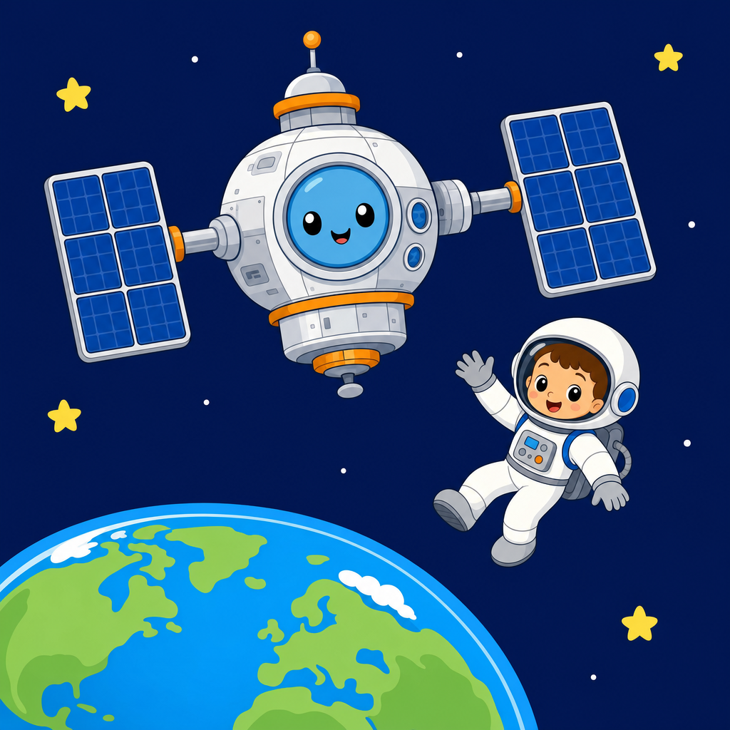 Space Station Puzzle for Kids Ages 2 to 8 (4, 9 and 16 Pieces)