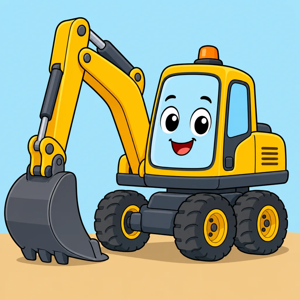 Rompecabezas de Excavadora para Niños de 2 a 8 Años (4, 9 y 16 Piezas)