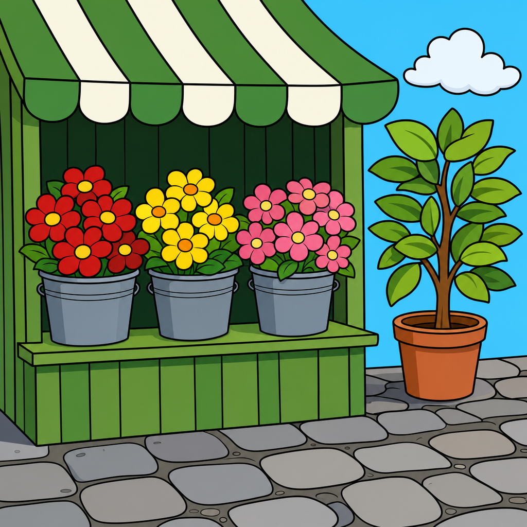 Flower Shop Puzzle for Kids Ages 2 to 8 (4, 9 and 16 Pieces)