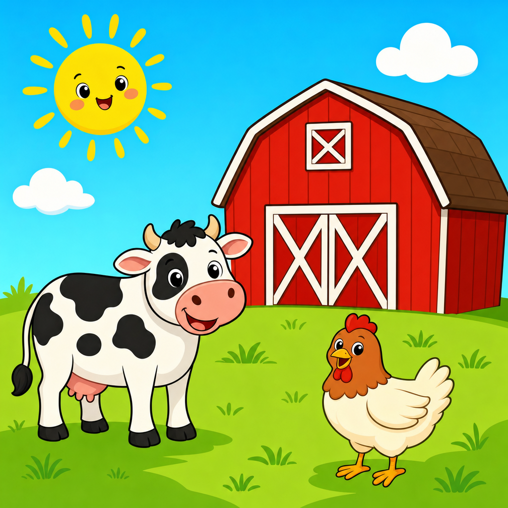 Farm Puzzle for Kids Ages 2 to 8 (4, 9 and 16 Pieces)