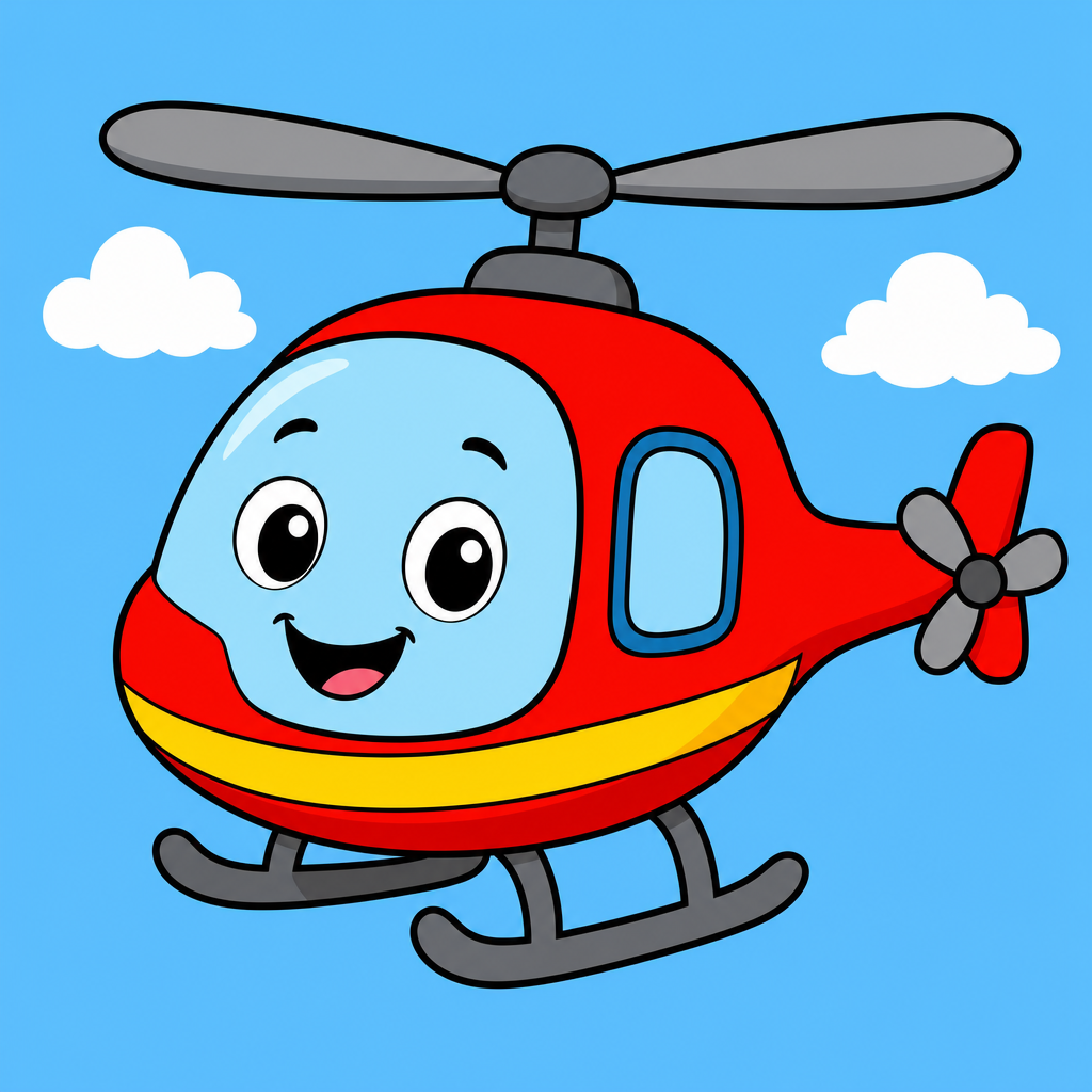 Helicopter Puzzle for Kids Ages 2 to 8 (4, 9 and 16 Pieces)
