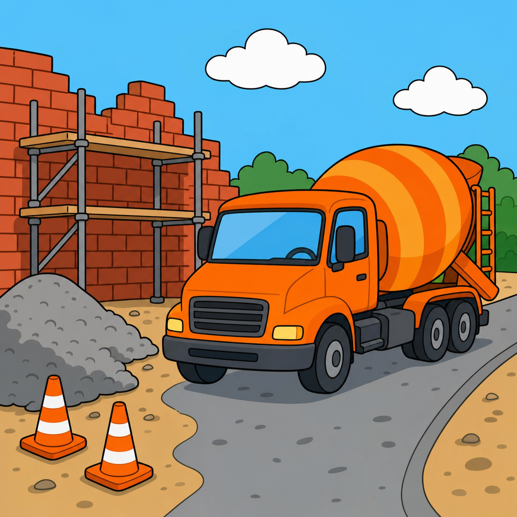 Cement Mixer Puzzle for Kids Ages 2 to 8 (4, 9 and 16 Pieces)