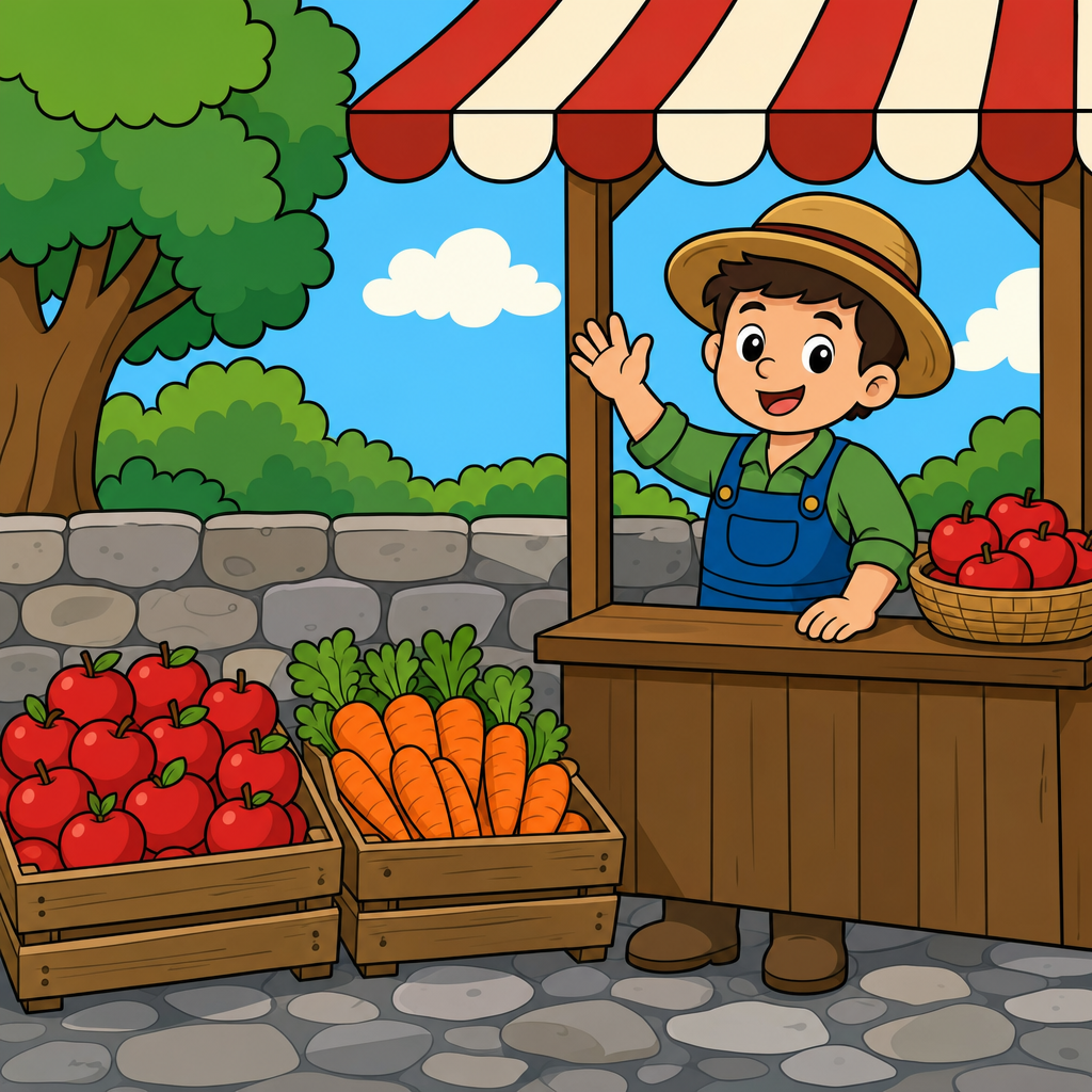 Market Puzzle for Kids Ages 2 to 8 (4, 9 and 16 Pieces)