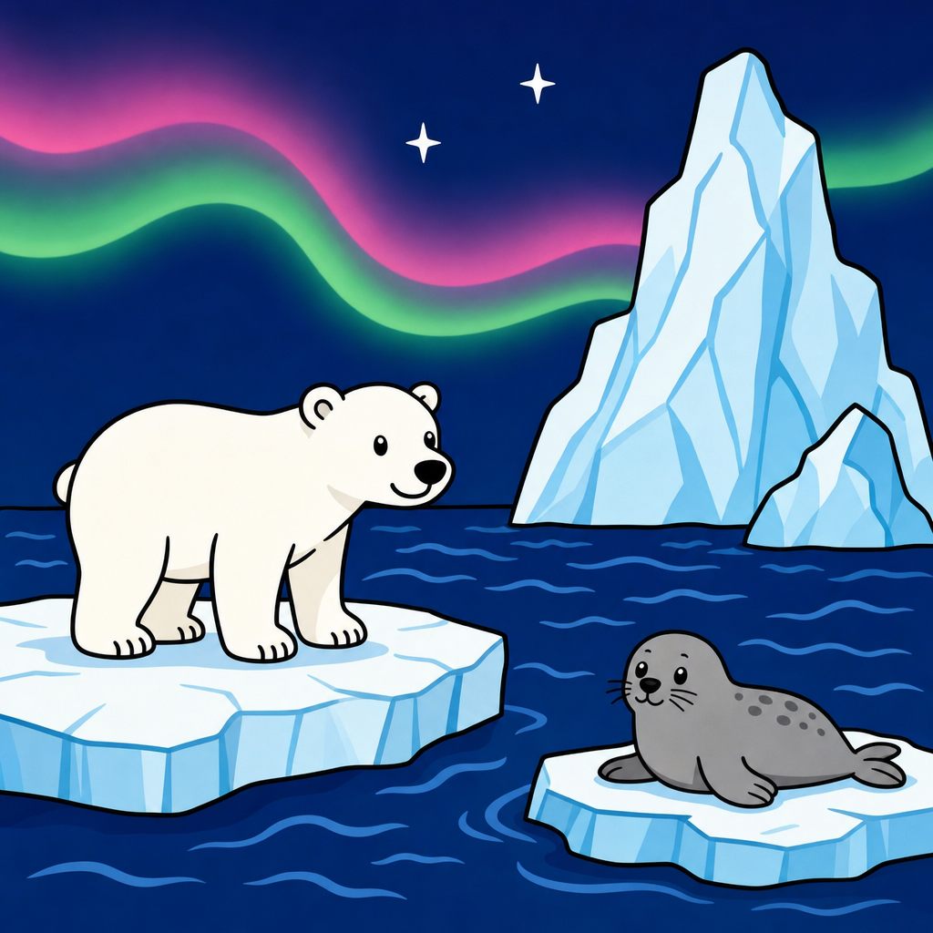 Polar Bear Puzzle for Kids Ages 2 to 8 (4, 9 and 16 Pieces)