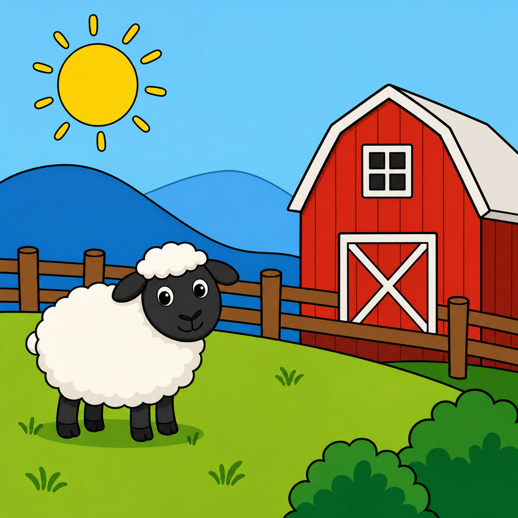 Sheep Puzzle for Kids Ages 2 to 8 (4, 9 and 16 Pieces)