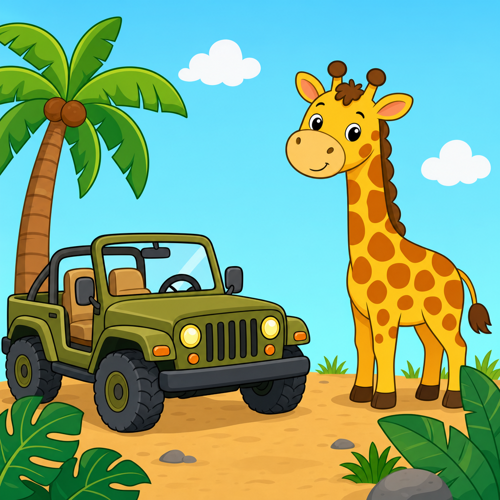 Jungle Safari Puzzle for Kids Ages 2 to 8 (4, 9 and 16 Pieces)