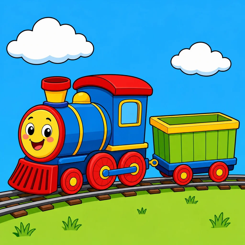 Train Puzzle for Kids Ages 2 to 8 (4, 9 and 16 Pieces)