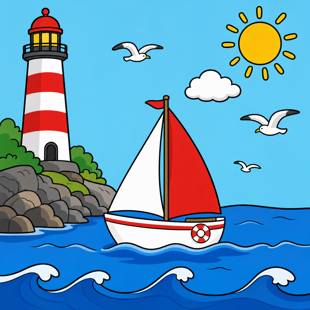 Sailboat Puzzle for Kids Ages 2 to 8 (4, 9 and 16 Pieces)
